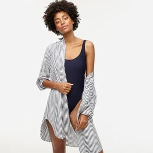 J Crew Oversized Button-up, Striped